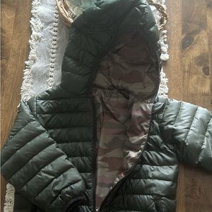 3T reversible Patagonia down coat.